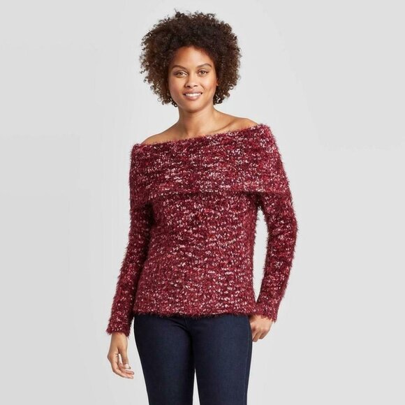 Women's Knox Rose Fuzzy Sweater Large Brandy Wine - Picture 1 of 1